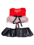 Girls Red Lavender White Plush Panel Leather Skirted Vest 9M-8 - SophiasStyle.com